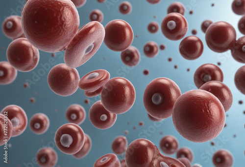 red blood cells flowing colorful background