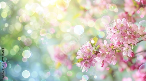 Dreamy Spring and summers Blooms and Ethereal Light Amidst Soft Bokeh - Generative AI © Gelpi