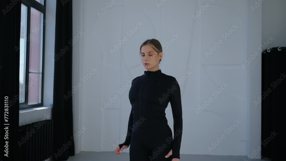 Beautiful Caucasian Sportswoman Training In Living Room, Home Fitness And Sport For Stay Healthy Beautiful Caucasian Sportswoman Training In Living Room, Home Fitness And Sport For Stay Healthy