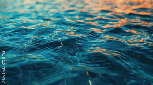 Glistening Serenity: Crystalline Water Ripples Under Soft Light - Generative AI