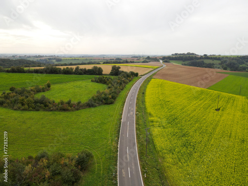 Wallpaper Mural Aerial view of a road between farm fields in the countryside  Torontodigital.ca