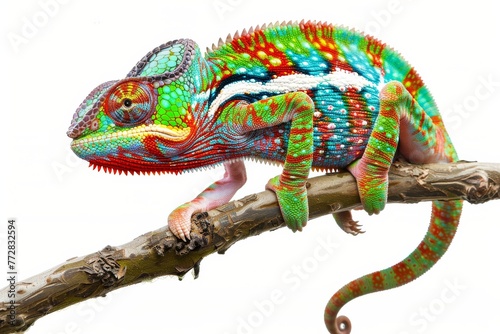 Chameleon on a white background isolated