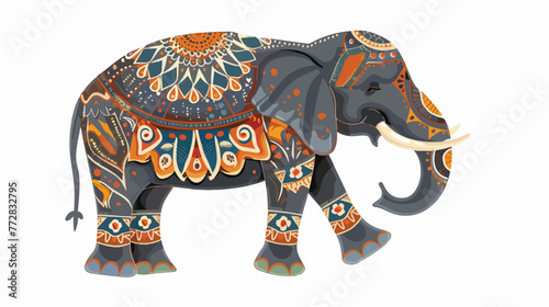 Beautiful elephant dressed in traditional ethnic styl