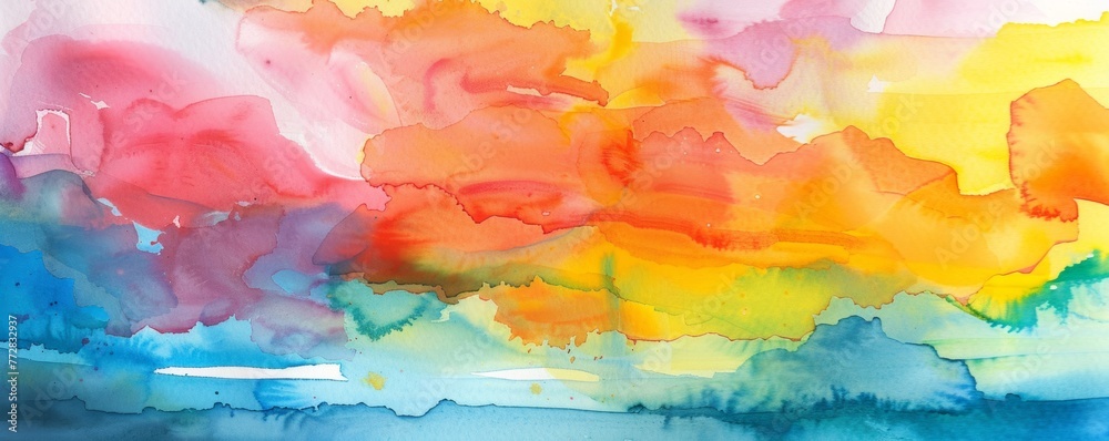 Abstract colorful watercolor painting background