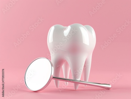 a tooth with a mirror