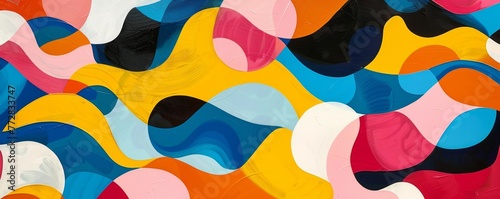 Abstract colorful wavy shapes pattern