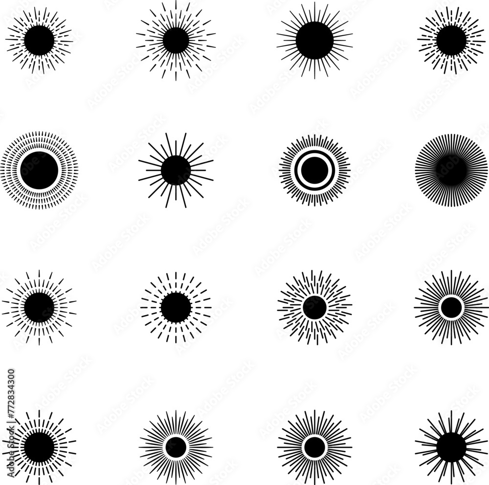Set of sun icons - vector Set of sun icons - vector