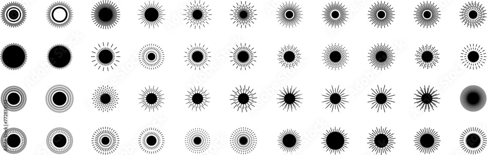 Set of sun icons - vector Set of sun icons - vector