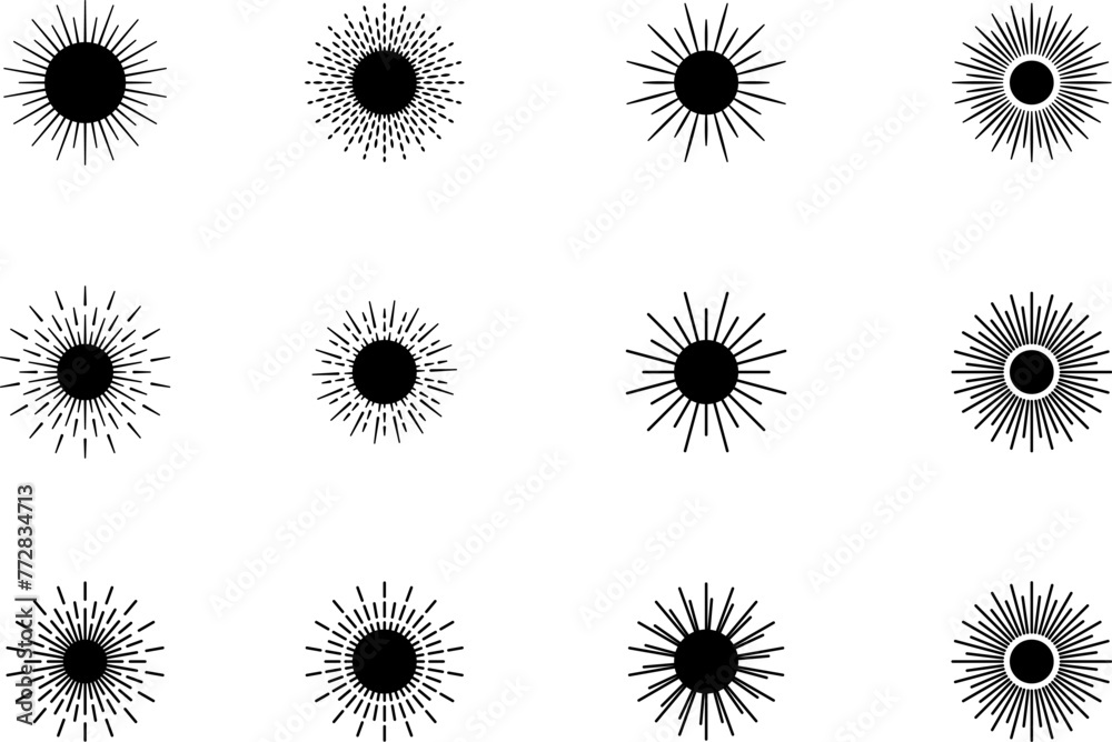 Set of sun icons - vector Set of sun icons - vector