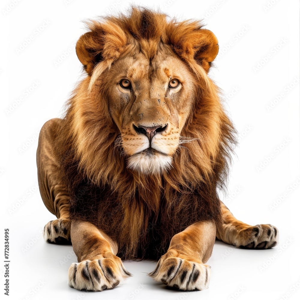 lion on white background isolated
