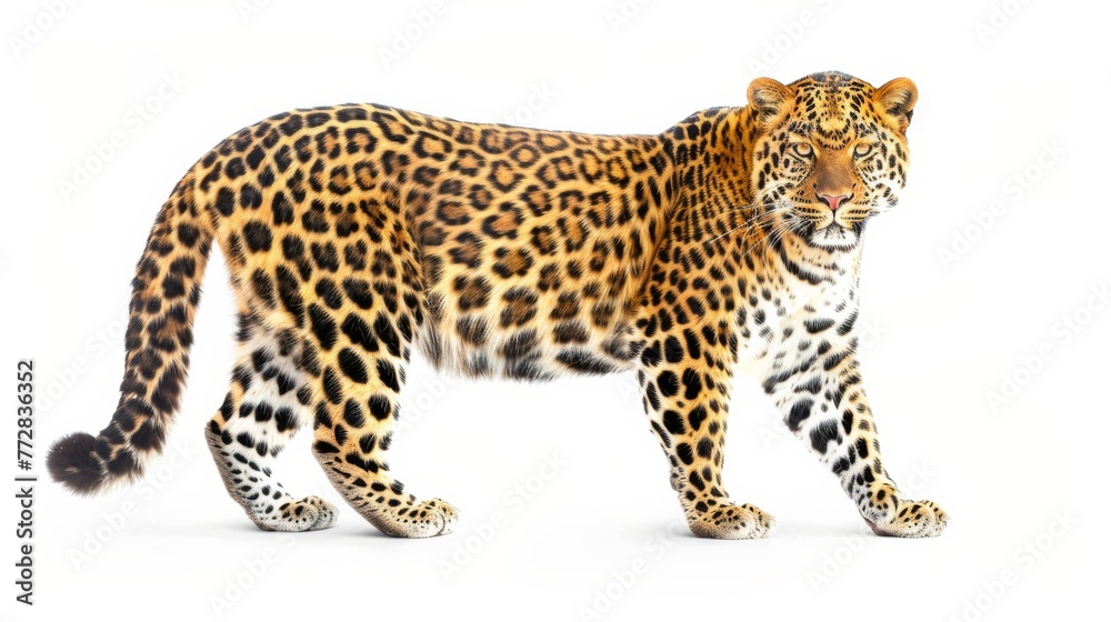 Obraz premium leopard on white background isolated