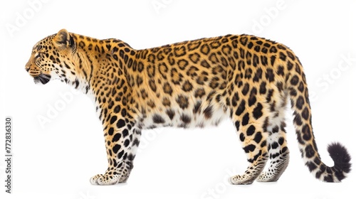 leopard on white background isolated