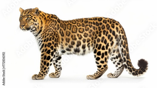 leopard on white background isolated