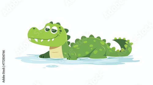 Cartoon crocodile isolated on white background