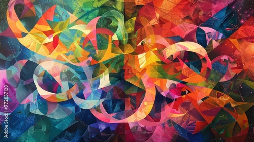 Abstract colorful geometric art