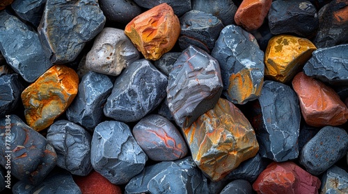 Assorted colorful stones close-up