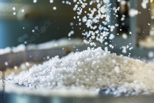 closeup of salt grains coming out of a salt mill