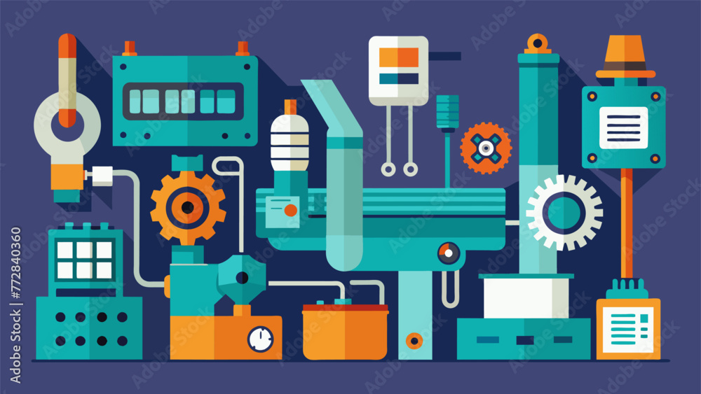 A detailed view of specialized machinery and tools used in microfactories designed for maximum efficiency and minimal waste in the production A detailed view of specialized machinery and tools used in microfactories designed for maximum efficiency and minimal waste in the production