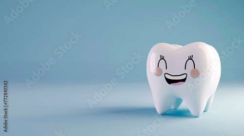 a cartoon tooth with a face