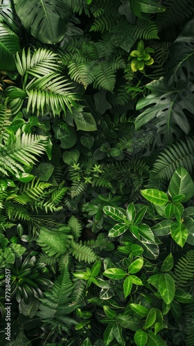 Lush green tropical plants