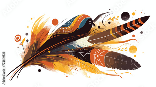  Aboriginal art design logo icon flat vector  © RedFish