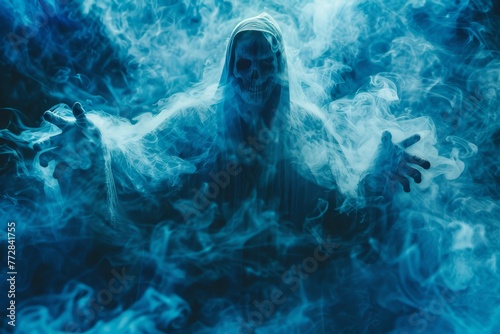 ghost skeleton in the smoke horror © Андрей Трубицын