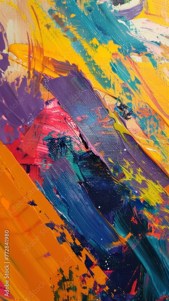 Vibrant abstract acrylic painting
