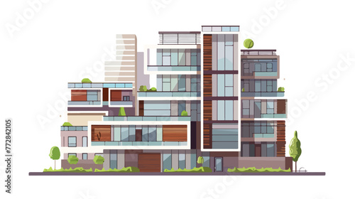 Redfi3 architecture building construction flat vector isolated