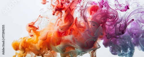 Vibrant ink clouds in water