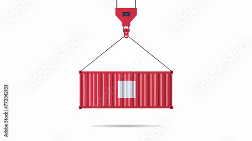 Redfi3 Austria flag cargo trade container hanging from a cran photo