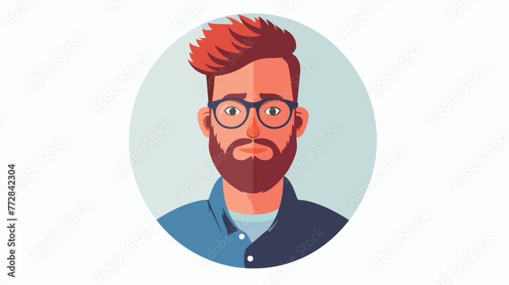 Redfi3 avatar in circle. this isolated vector illustration. flat vector