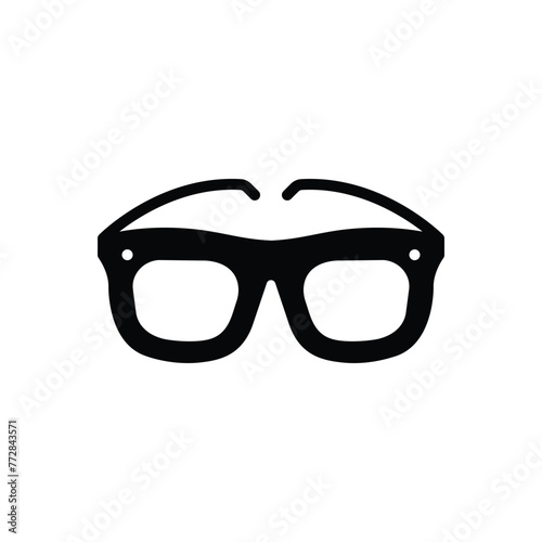 Black solid icon for glasses