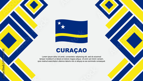 Curacao Flag Abstract Background Design Template. Curacao Independence Day Banner Wallpaper Vector Illustration. Curacao
