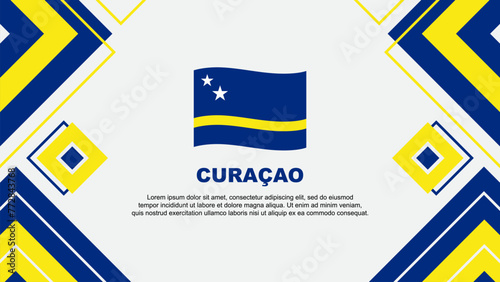 Curacao Flag Abstract Background Design Template. Curacao Independence Day Banner Wallpaper Vector Illustration. Curacao Background