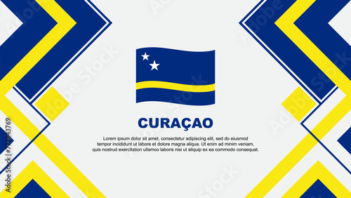 Curacao Flag Abstract Background Design Template. Curacao Independence Day Banner Wallpaper Vector Illustration. Curacao Banner