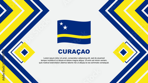 Curacao Flag Abstract Background Design Template. Curacao Independence Day Banner Wallpaper Vector Illustration. Curacao Design