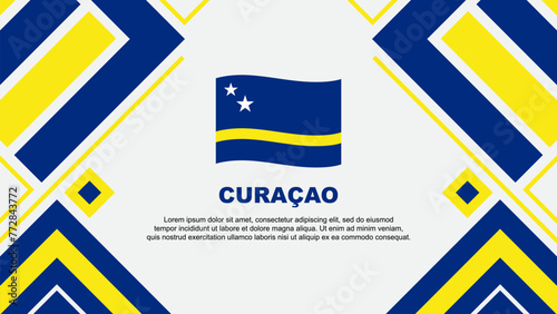 Curacao Flag Abstract Background Design Template. Curacao Independence Day Banner Wallpaper Vector Illustration. Curacao Flag