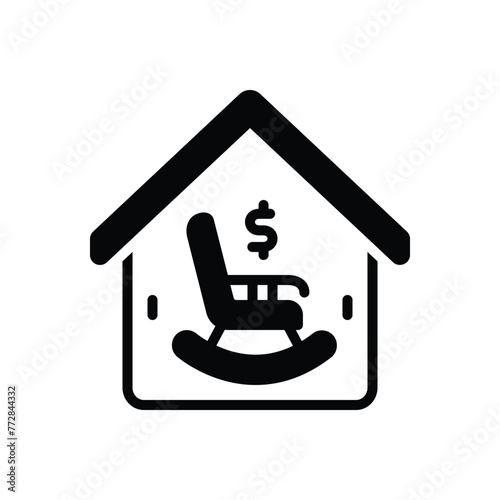 Black solid icon for retirement