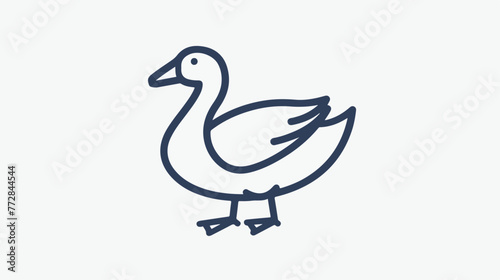 Duck bird line icon. linear style sign for mobile con