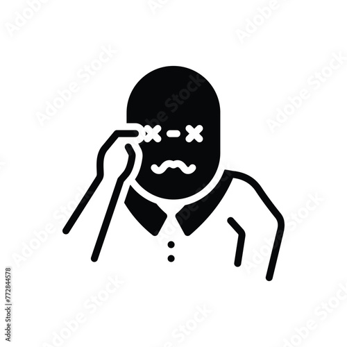 Black solid icon for vision loss