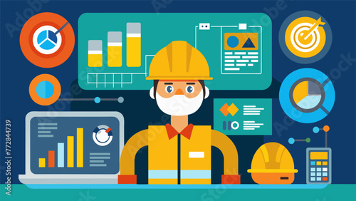 A factory closeup of an AR safety dashboard giving workers access to interactive safety resources and training materials.