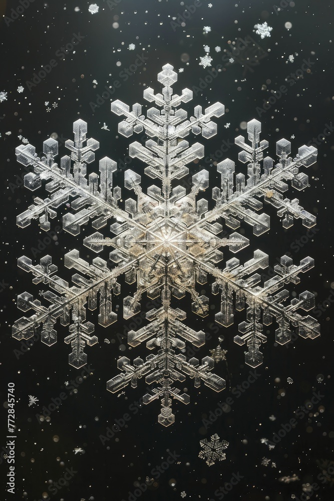 A striking snowflake illustration with data patterns on a distinct backdrop exemplifies data diversity in environmental research.