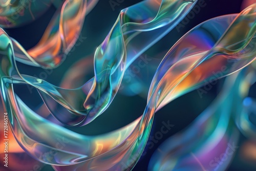 Colorful Abstract Smoke Wave Design with Light and Energy Texture