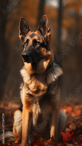 German shepherd dog photography poster mobile phone vertical background