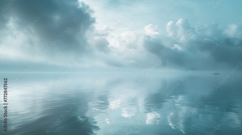 Serene cloudscape over calm sea