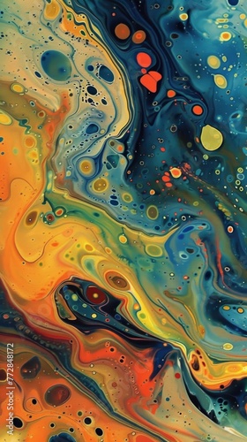 Colorful abstract liquid painting