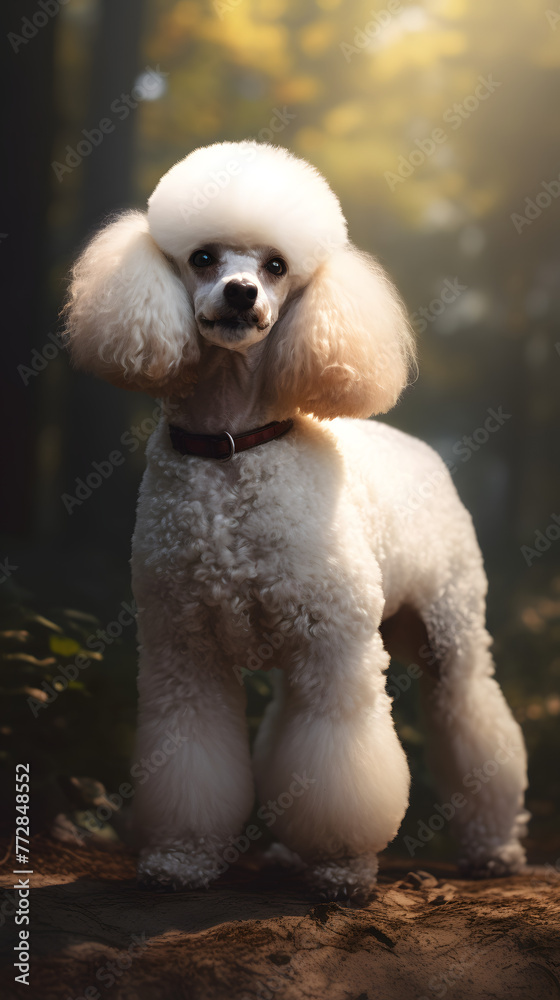 Poodle dog photography poster mobile phone vertical background