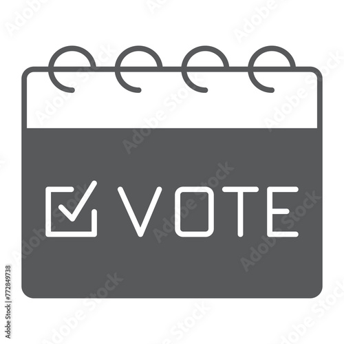 Election day solid icon, glyph style icon for web site or mobile app, election and politics, vote mark vector icon, simple vector illustration, vector graphics.