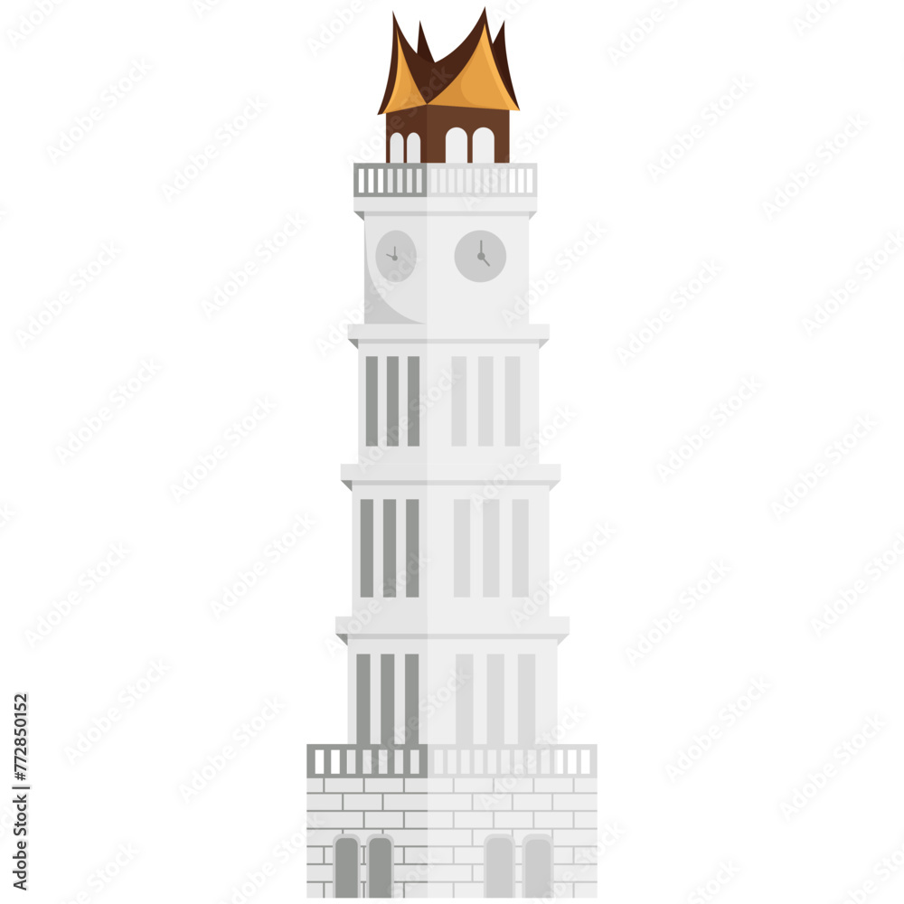 Obraz premium Jam Gadang Indonesia Landmark Illustration