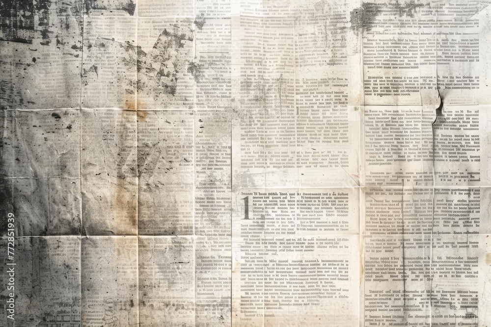 Grunge vintage old aged newspaper texture background, retro abstract